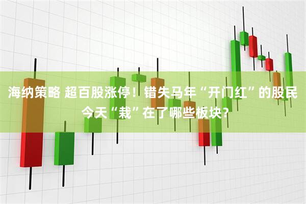 海纳策略 超百股涨停！错失马年“开门红”的股民 今天“栽”在了哪些板块？