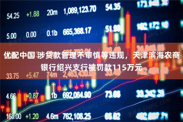 优配中国 涉贷款管理不审慎等违规，天津滨海农商银行绍兴支行被罚款115万元