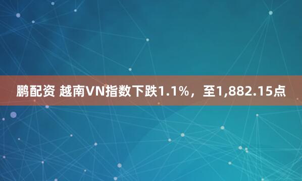 鹏配资 越南VN指数下跌1.1%，至1,882.15点