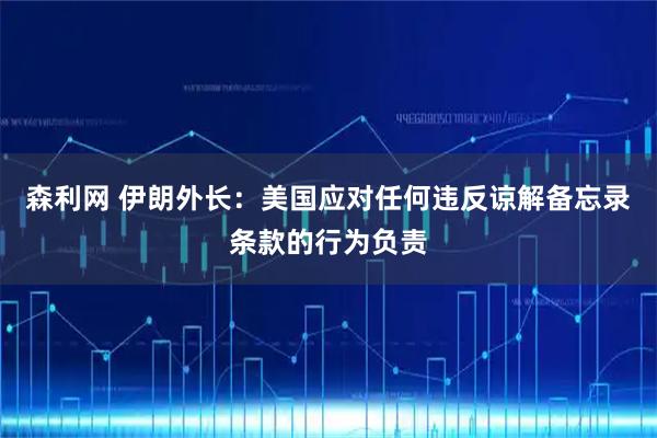 森利网 伊朗外长：美国应对任何违反谅解备忘录条款的行为负责