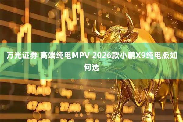 万光证券 高端纯电MPV 2026款小鹏X9纯电版如何选