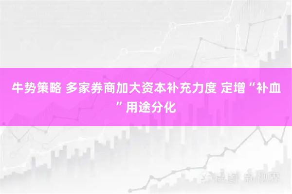 牛势策略 多家券商加大资本补充力度 定增“补血”用途分化